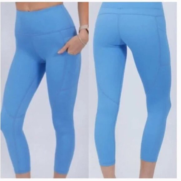 ZYIA Pants - ZYIA Active Blue Steel Light N Tight Pocket Crop Legging 14-16